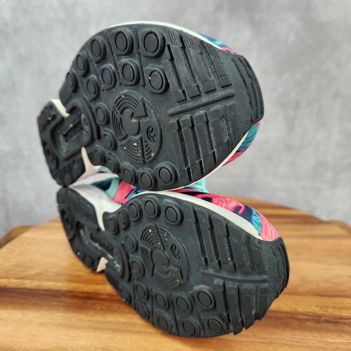 Adidas ZX Flux Running Shoes Mens 6 Floral Aqua Blue Sneakers