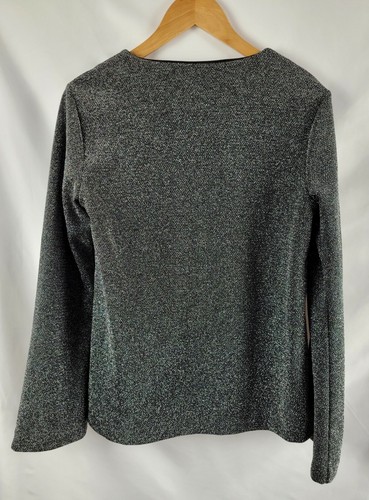 Witchery Sz M Silver Longsleeve Loose Flare Sleeves Top - Picture 6 of 10