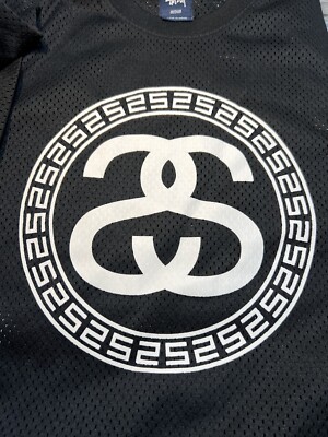 Vintage Stussy Mesh Shirt Jersey Black Double Sided Pullover Vintage Stussy Mesh Shirt Jersey Black Double Sided Pullover