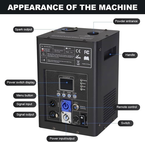 2PCS 600W Cold Spark Firework Machine DJ Wedding Dmx Spark Fountain Sparkular US - Picture 4 of 11