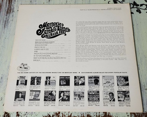 VG Memories Of Frankie Laine's Greatest Hits (1967) Mercury Wing – SRW 16349 US - Imagen 3 de 3
