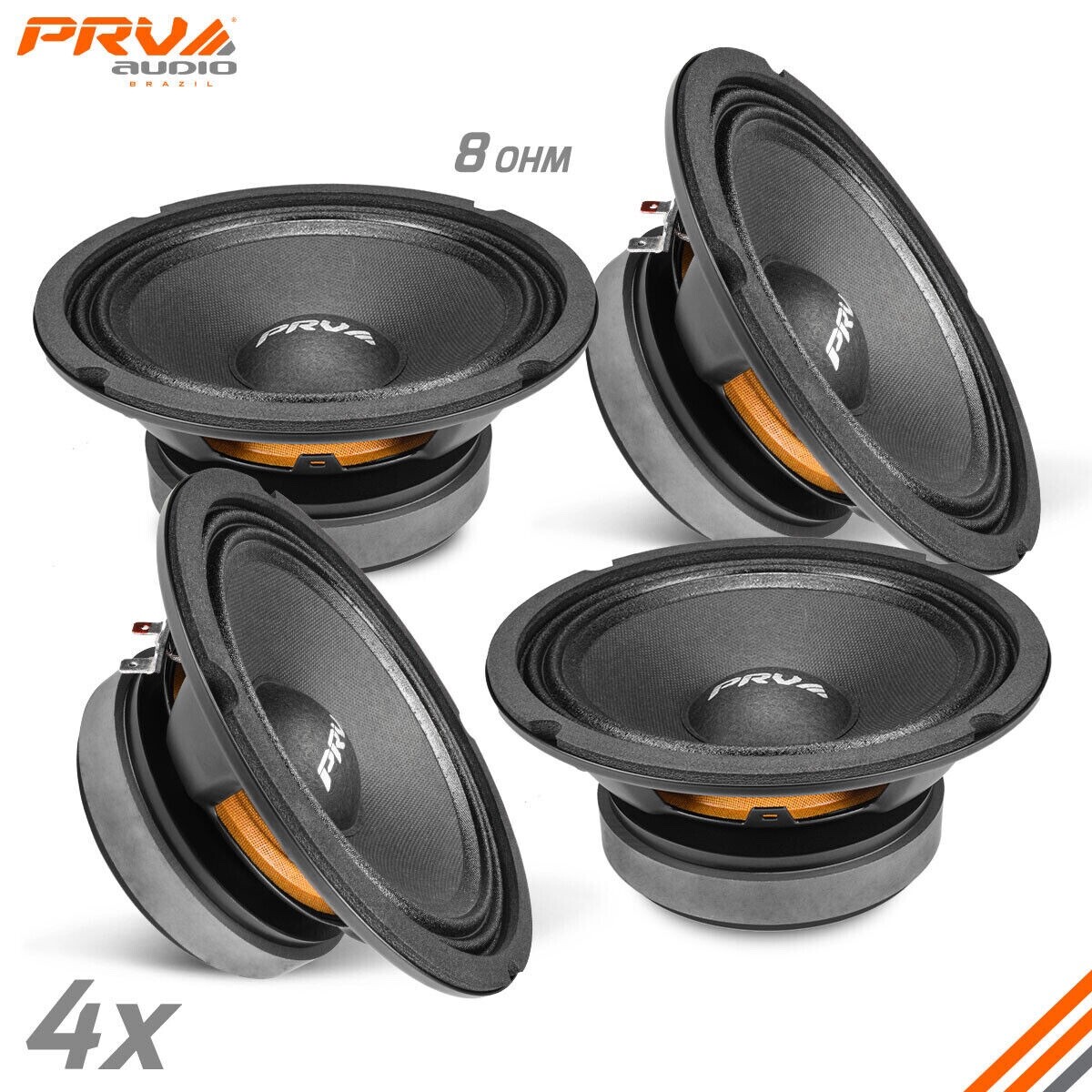 4x PRV Audio 6MB200 v2 Midbass Car Audio Speakers Ohm 6MB