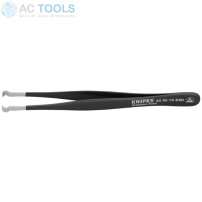 Knipex ESD Precision Tweezers - Anti-Static, Non-Reflective Black, For Fine Electronic Work & SMD Components