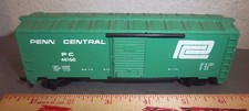 Plastic Train Car, Penn Central green Box car, fun collectible, Tyco