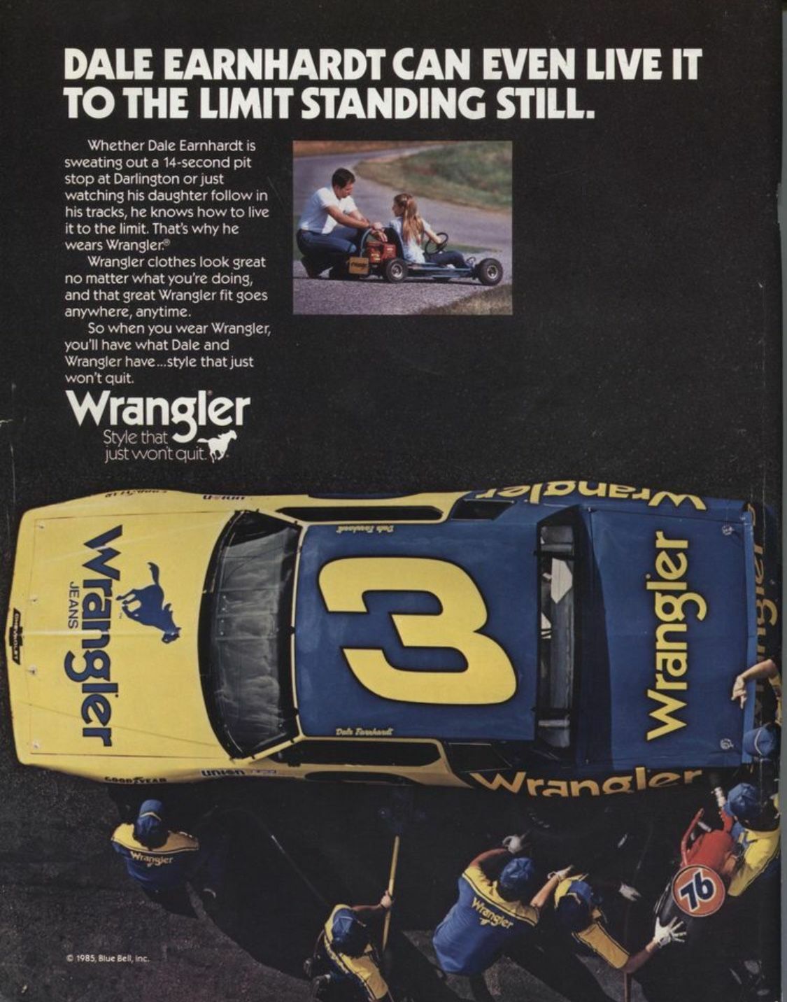 2! Wrangler sticker decal vintage Dale Earnhardt NASCAR ARCA DAYTONA RACING OVAL