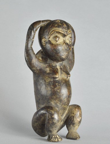 Afrikanische Kunst - BAULE Affenfigur Statue Skulptur Baoule