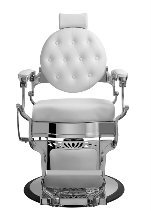 Vintage Design Barber Chair (white/chrome)