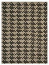 Hand Woven Flat Weave Kilim Wool Area Rug Contemporary Cream Green BBH BBD00102