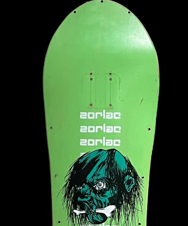 Vintage Zorlac Skateboard Deck Fluorescent Green Pushead Art Vintage Zorlac Skateboard Deck Fluorescent Green Pushead Art
