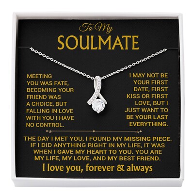 To My Soulmate Necklace, Soulmate Gift, Gift For Girlfriend, Valentines Gift