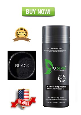 Black Hair Building Fibers Ustar One Bottle 0.97oz/27.5g Free Shipping