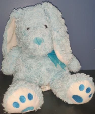 Valentines Day 💘 HUGFUN Swirl Blue Bunny Rabbit w/ Floppy Ears Tulle Bow 14"