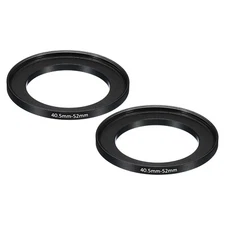 2Pcs Metal Step Up Ring 40.5mm-52mm Camera Lens Filter Adapter Ring Black