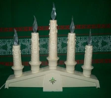 VINTAGE 5 CANDLE EMPIRE FLAME CANDELABRA ELECTRIC WINDOW CHRISTMAS LIGHTS