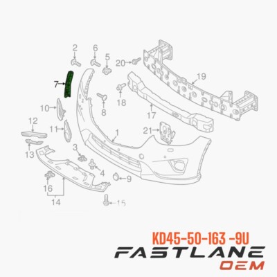 2013-2016 MAZDA CX-5 LEFT FRONT SIDE BRACKET NEW OEM KD45-50-163