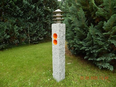 LED Gartenlampe Granit Wegeleuchte echter Stein 230 V Steinleuchte Außenleuchte