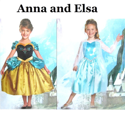 New! Disney Frozen ELSA ANNA Toddler Halloween Costume Dress Size (S 4-6) 
