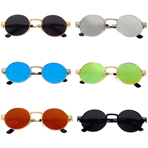 Vintage Retro Women Men Round Lens Sunglasses Metal Glasses Sport Eyewear - Picture 1 of 9