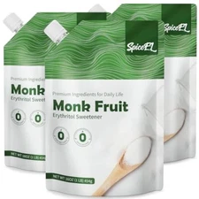 Monk Fruit Sweetener with Erythritol - White Sugar Substitute, Coffee, Tea, G...
