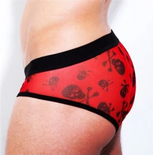 JustinCase Adore-A-Bad-A$$ or Bianca-fetti See Thru Ltd Brief Men's Underwear