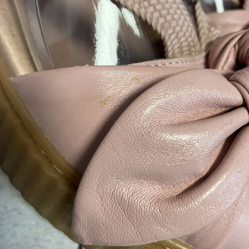 PUMA Fenty By Rihanna Shoes Womens 7 Pink Leather Creeper Bow Lace Up Sandals - Image 2 of 4