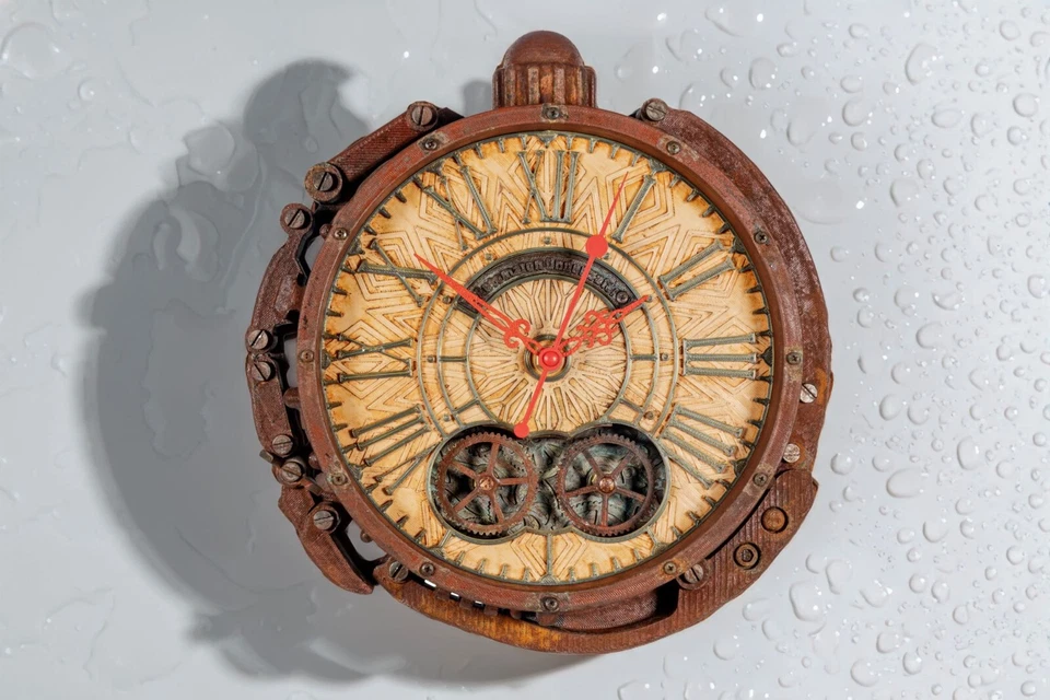 Automaton Alchemy Handcrafted Wall Clock Moving Gears Nautical Loft Steampunk - Image 4 of 4