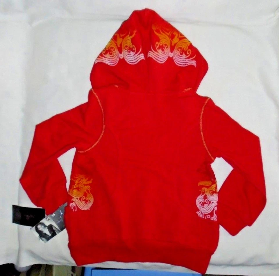 Niñas Pequeñas Diseñador BABY PHAT Top Rojo Chaqueta con Capucha Pullover Talla 2T Difícil de Encontrar Foto 2 de 4
