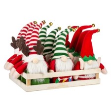 Ganz H2 Christmas Holiday 7.75" H Festive Gnomes Ornaments EX26014-3PcSet
