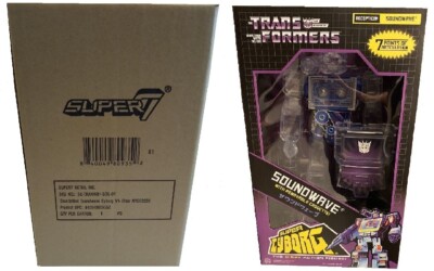 2020 NYCC Super7 Transformers Super Cyborg Soundwave Clear Variant Sealed New!