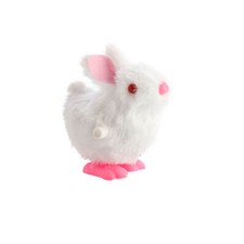 Soft and Fuzzy Wind Up Hopping Cute White Bunny Perfect Gift for Bunny Lovers
