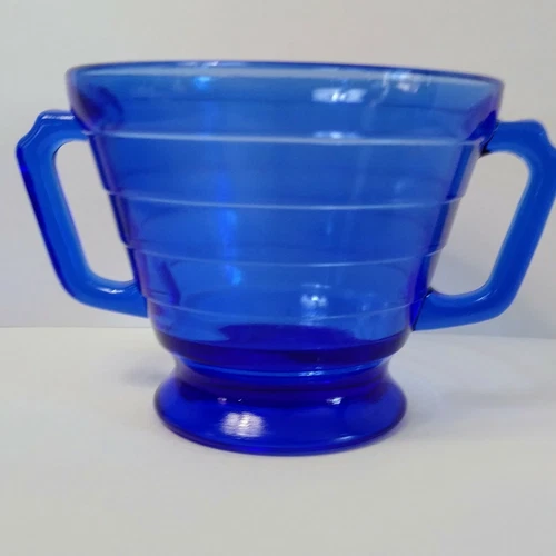 Cobalt Blue "MODERNTONE" Depression Glass Open Sugar Bowl, EUC