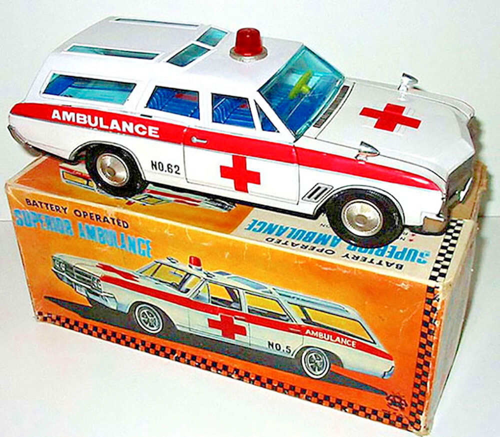 BUICK67 Ambulance ASAKUSA Toys Japan 1960s voiture tôle ancienne de collection