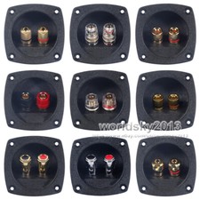 2x Square 2-Port Speaker Junction Box Speaker Terminal Binding Post 65x65mm ABS