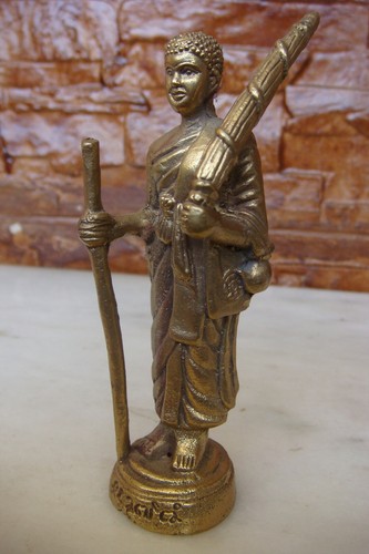 ANTIGUA ARTESANÍA AFRO HOMBRE Bronce Pequeña Estatuilla 12 CM - Imagen 3 de 12