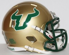 2023 USF South Florida Bulls Custom Riddell Mini Helmet vs UConn