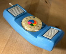 Vintage 1970s SMC Soft Plastic Play Phone w/ Rotary Dial Antenna and Jingle 6.5"