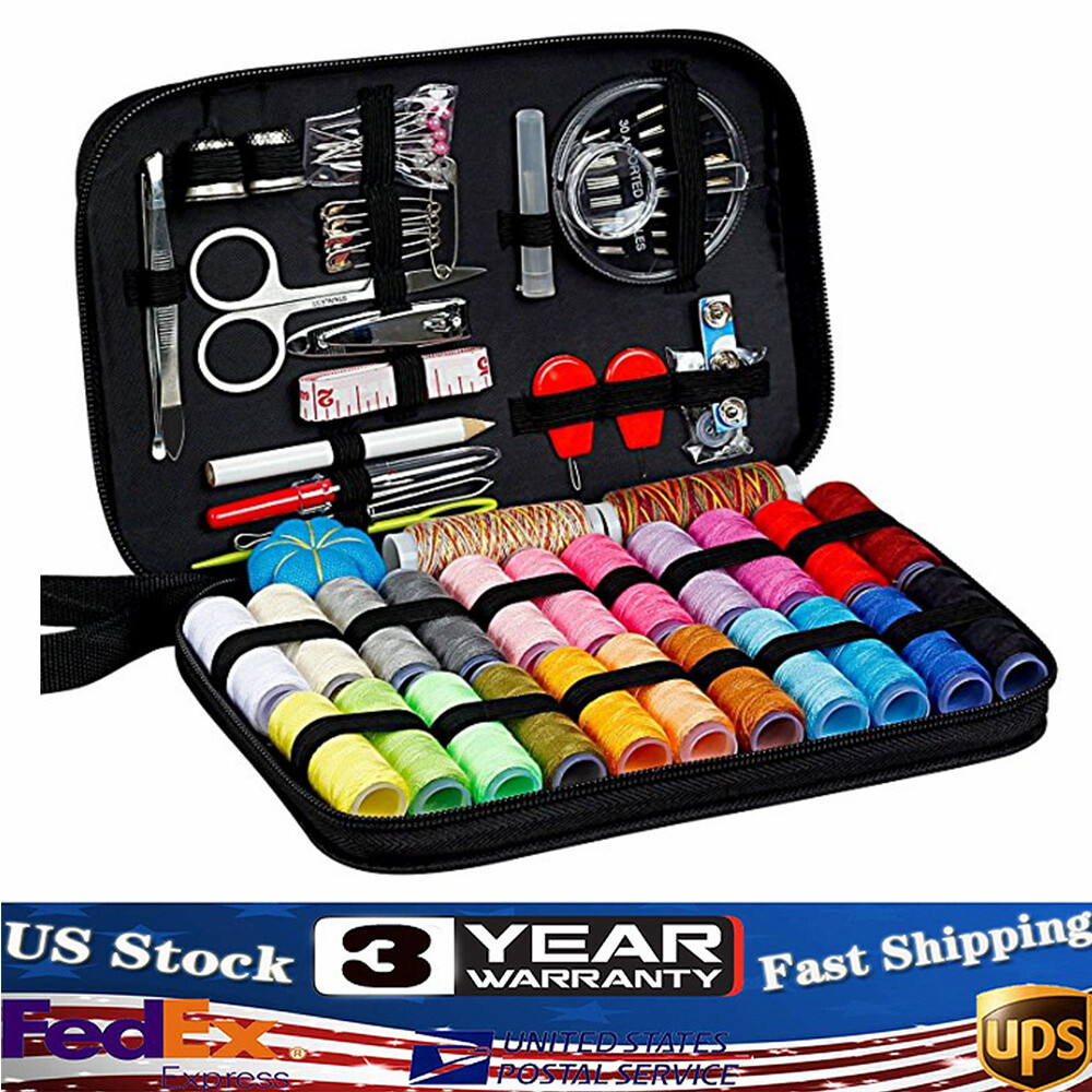 99Pcs Portable Sewing Box Kit Thread Stitches Needles Button Sewing Starter Kits
