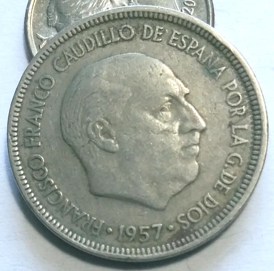 5 PESETAS PTAS 1957 (1962) ESPANA C ALL PICS 62 ON STAR = 1962 VERSION - Image 2 of 3