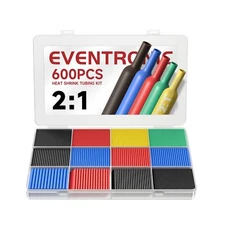 600 Pcs Heat Shrink Tubing Kit Marine Grade 2:1 Ratio Adhesive Lined Shrink Tube