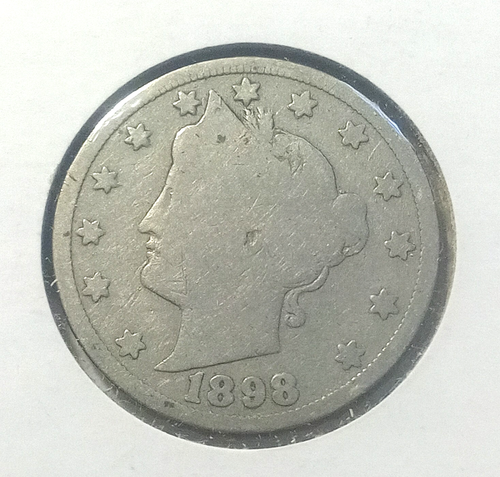 1898 U.S. Liberty Head V - Nickel in guter Erhaltung - wie abgebildet
