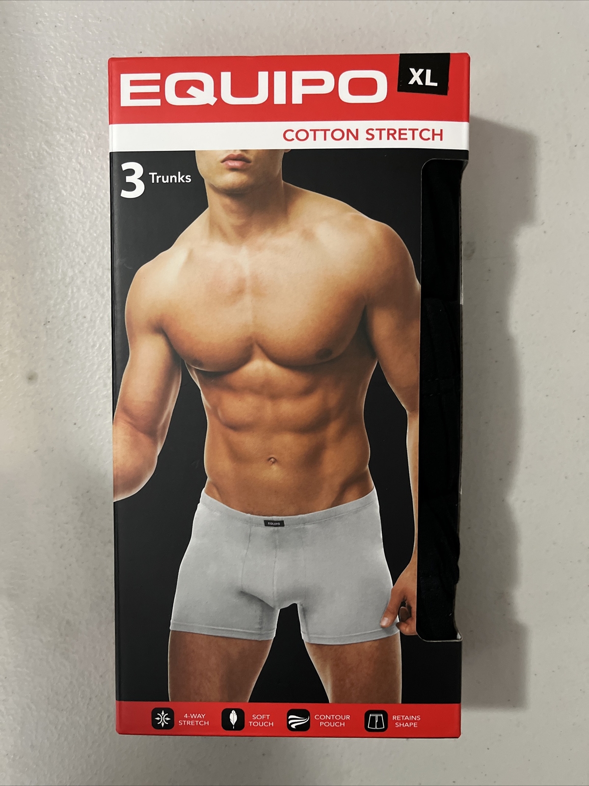 3 Pack Pairs Equipo TRUNK Brief Underwear mens XL 4042 BLACK Cotton