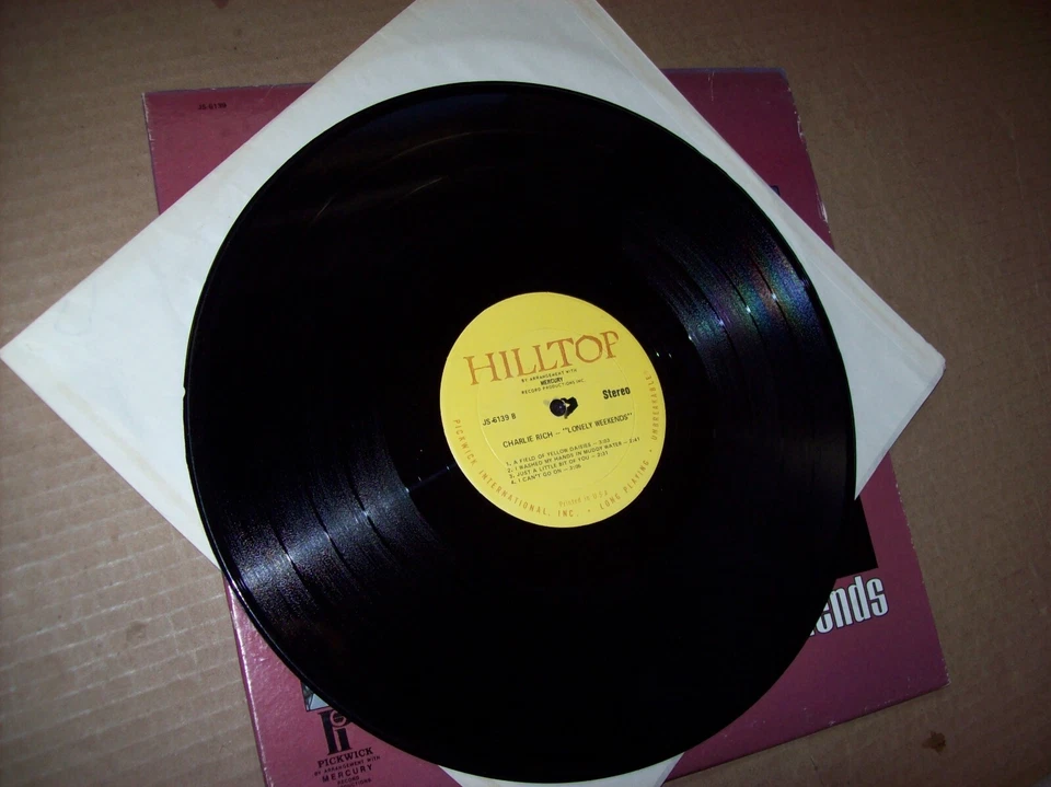 Charlie Rick Lonely Weekends vinyl LP record 1974 Hilltop JS-6139 EX - Image 3 of 4