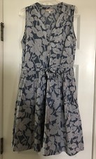 EUC Gap Blue Floral Striped Woman’s Cotton Dress Sz 0 XS Extra-Small