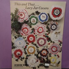 This & That Lacy Jar Covers Cross Stitch 17 Designs Leaflet 128 Copy VTG  1985