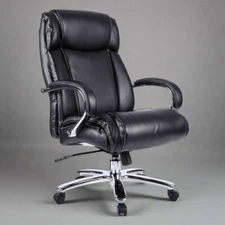 ALERA ALEMS4419 Maxxis Series Big/Tall Bonded Leather Chair - Black/Chrome Sz 32