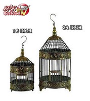 Round Dome Bird Cage Animal Pet Aviary Hanging Hook Parakeet Metal Antique Decor Round Dome Bird Cage Animal Pet Aviary Hanging Hook Parakeet Metal Antique Decor