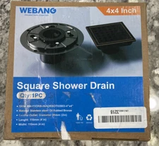 Webang Square Shower Drain 4x4 Stainless Steel Oil Rubbed Bronze