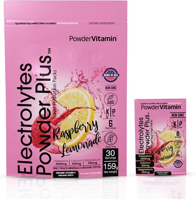PowderVitamin Electrolytes Powder Plus [Raspberry Lemonade] 60 servings