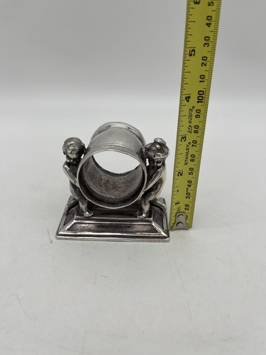 Anello tovagliolo Reed & Barton placcato argento cherubini usato in ottime condizioni #1320 - Foto 10 di 10