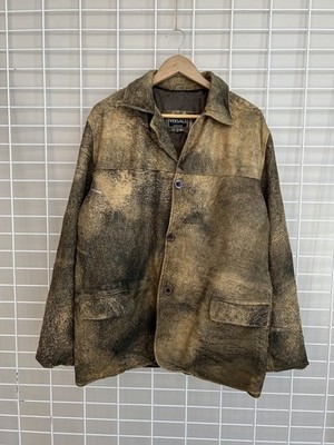 Versace Leder Vintage Knopf Sakko Herren Größe 52 oder M/L Selten Blazer